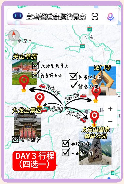 想去宝鸡旅游,有什么推荐的自驾游路线?