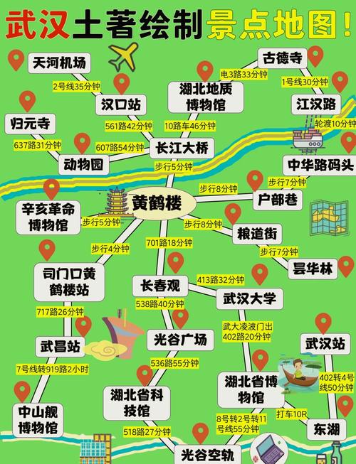 武汉景点一日游最佳路线图,哪些景点是必去的?