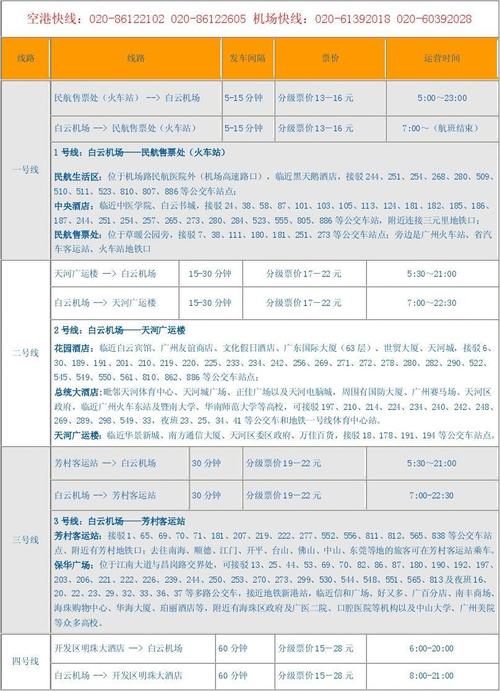 广州机场大巴路线