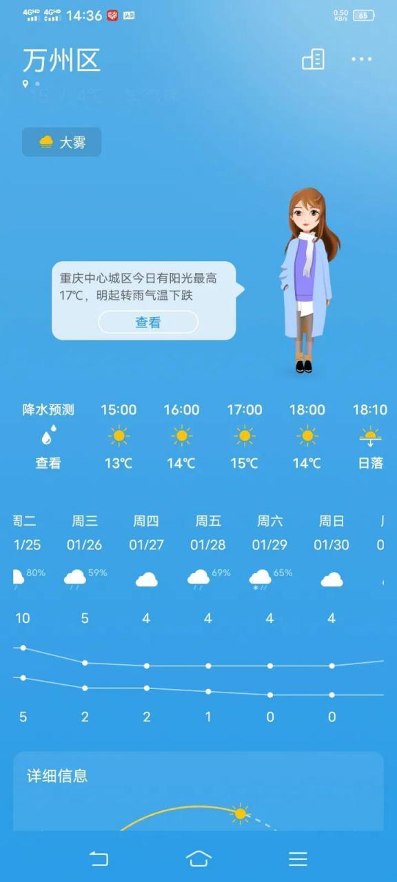 重庆万州未来天气预报