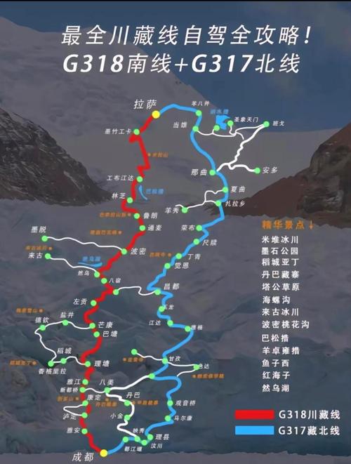 川藏线318自驾游路线图