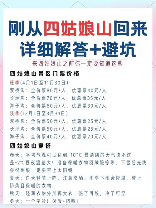 四姑娘山一日票费用