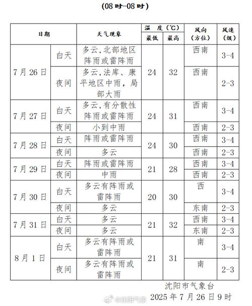 沈阳未来一周有雨吗