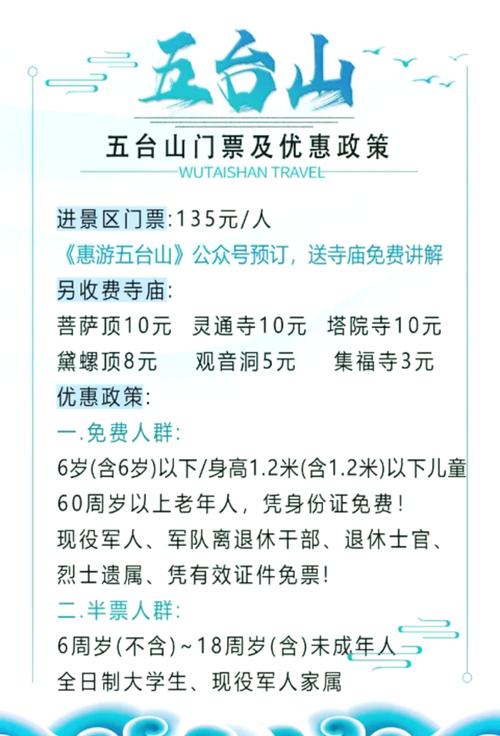 五台山各景点门票都多少钱啊