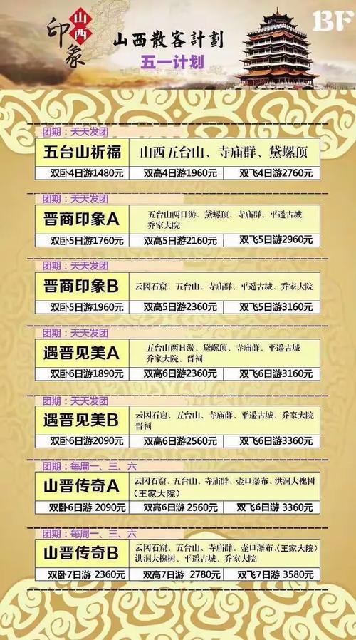 山水旅行社线路报价