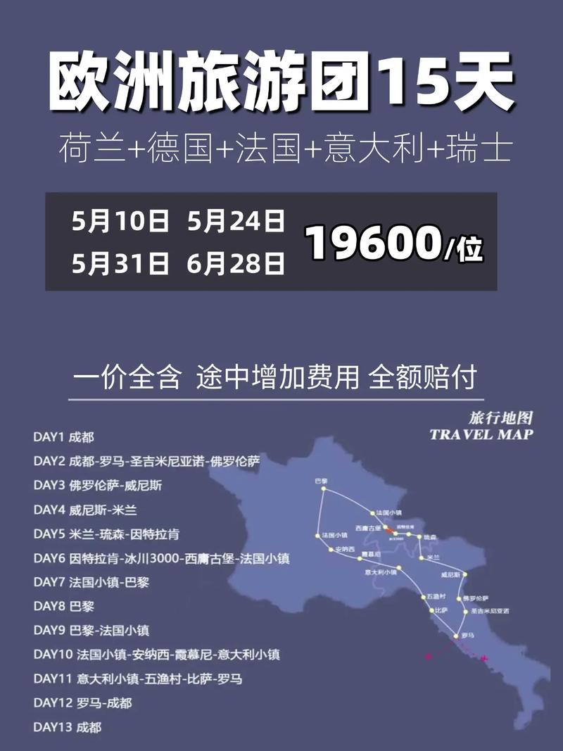 欧洲旅游15天经典线路多少钱
