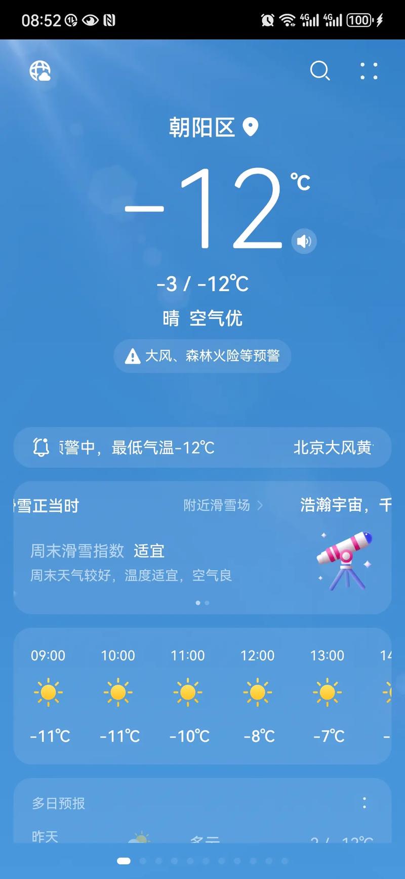 北京朝阳区石佛营天气