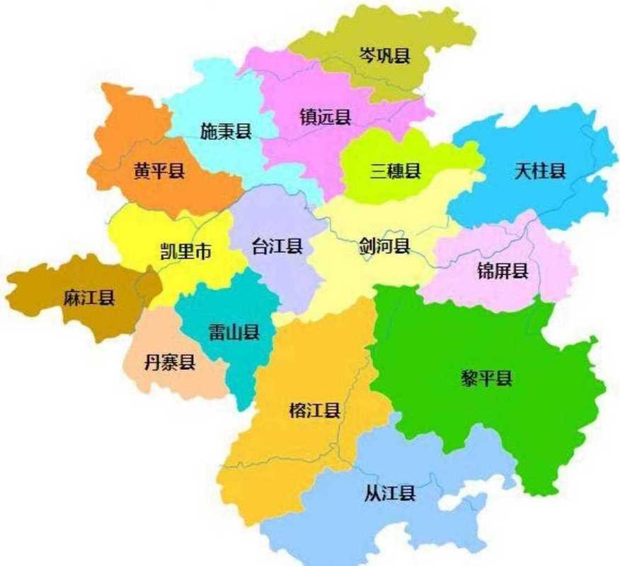 黔东南苗族侗族自治州位置