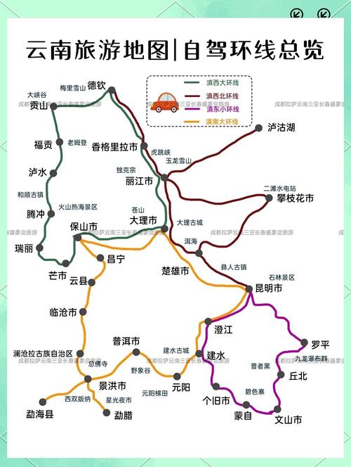 云南自驾游攻略及路线地图