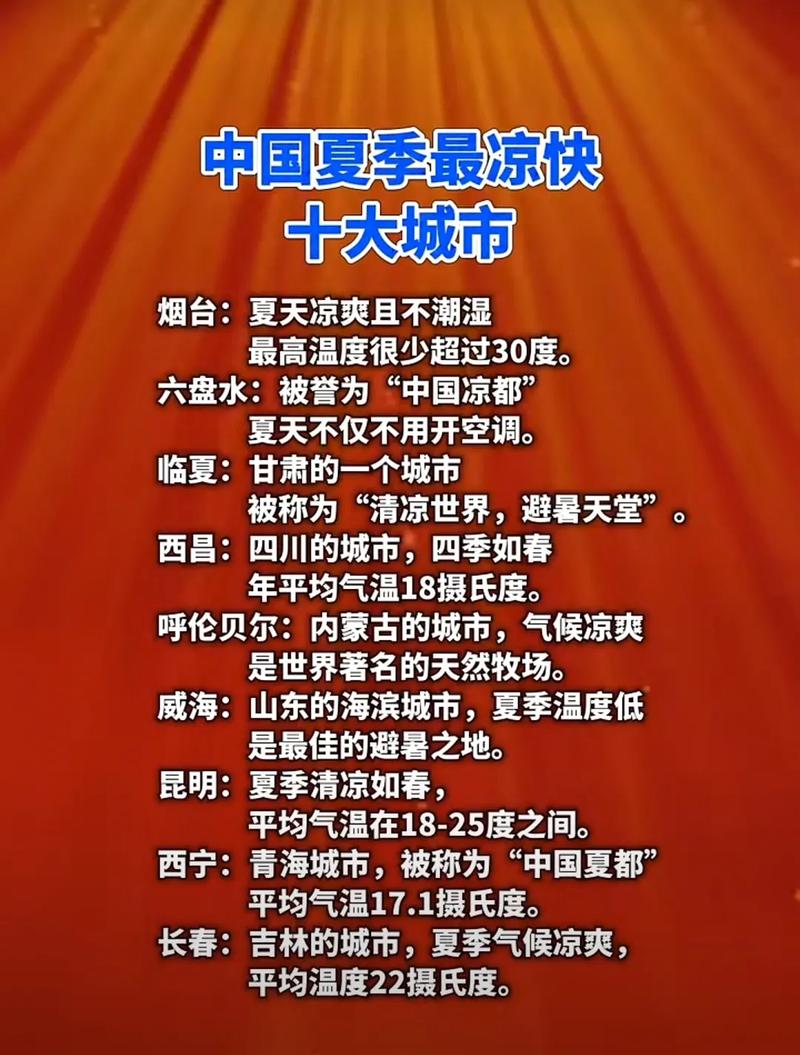 中国夏天最凉快城市必去景点