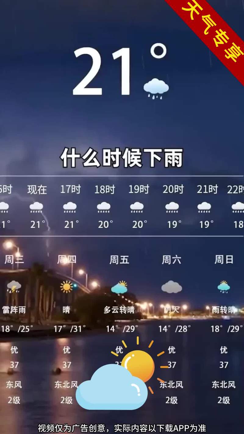 什么手机天气预报的软件能预测到几点下雨几点停雨