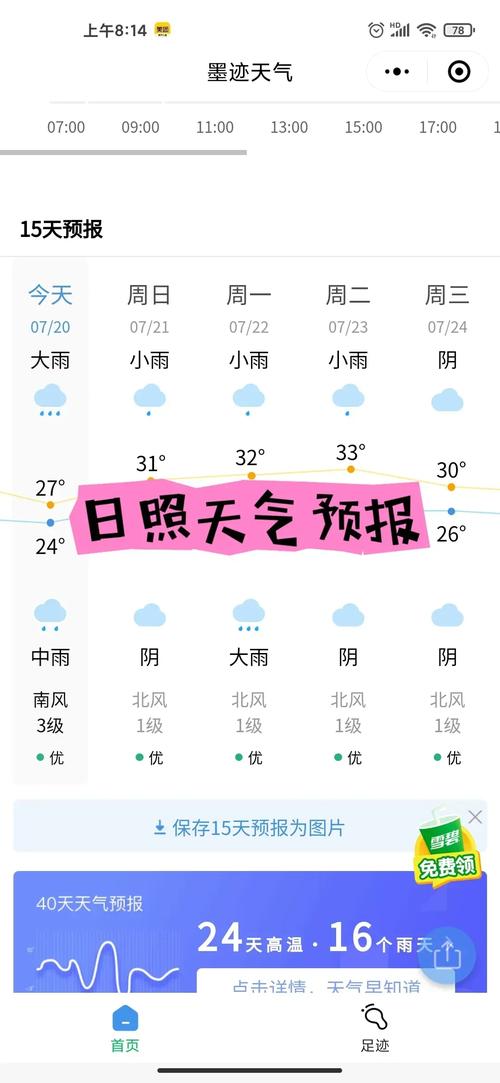 明天日照天气预报