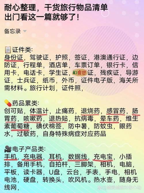 七月计划去上海旅行,需要携带哪些物品?