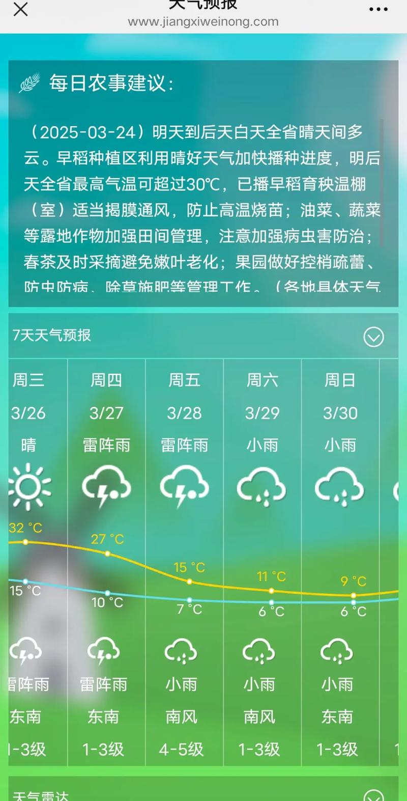 南昌未来7天天气预报