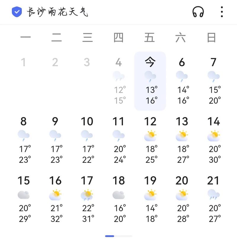 一周天气预报长沙地区