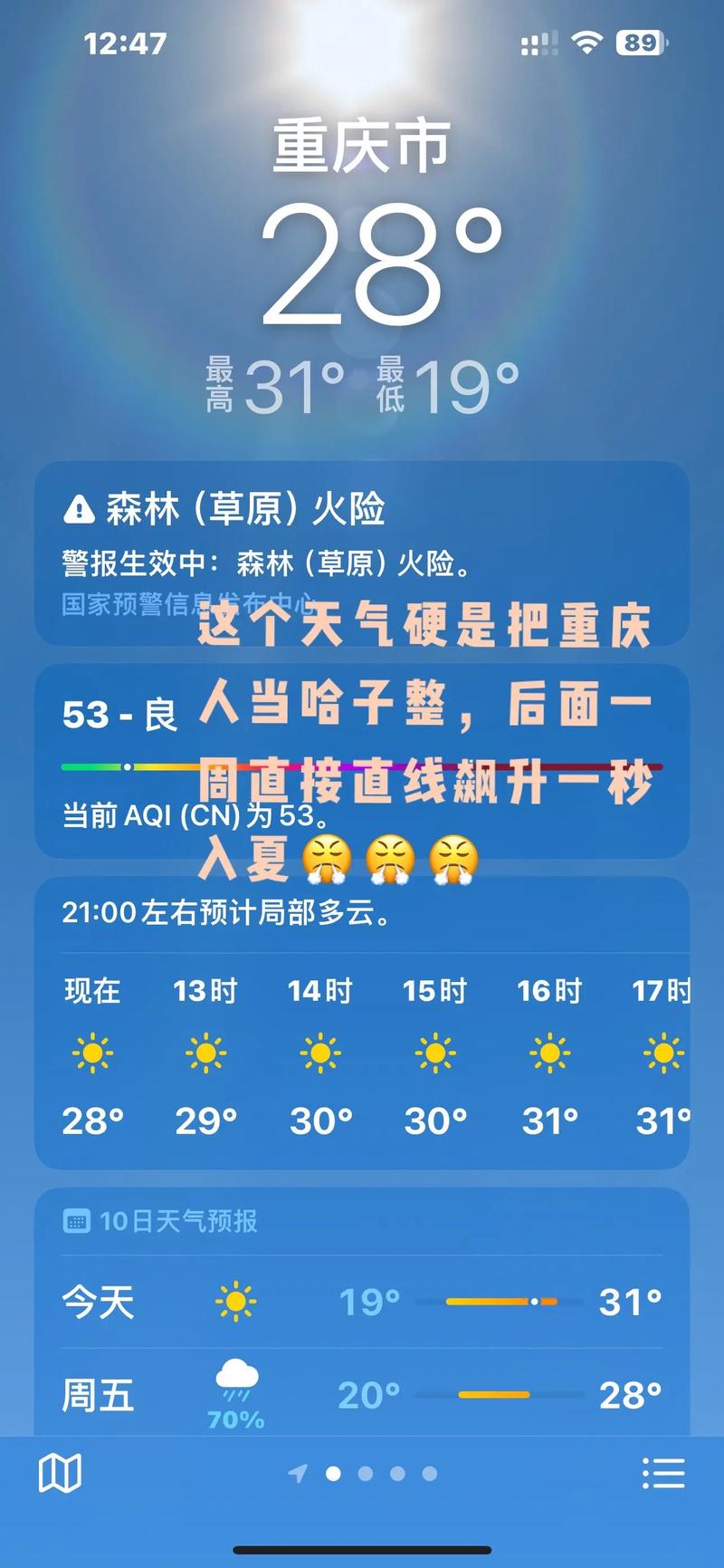 重庆未来一周的天气