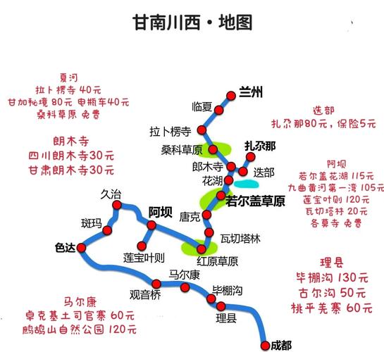 甘南秘境7日环线旅游攻略路线图(原创),甘南青藏高原秘境之旅