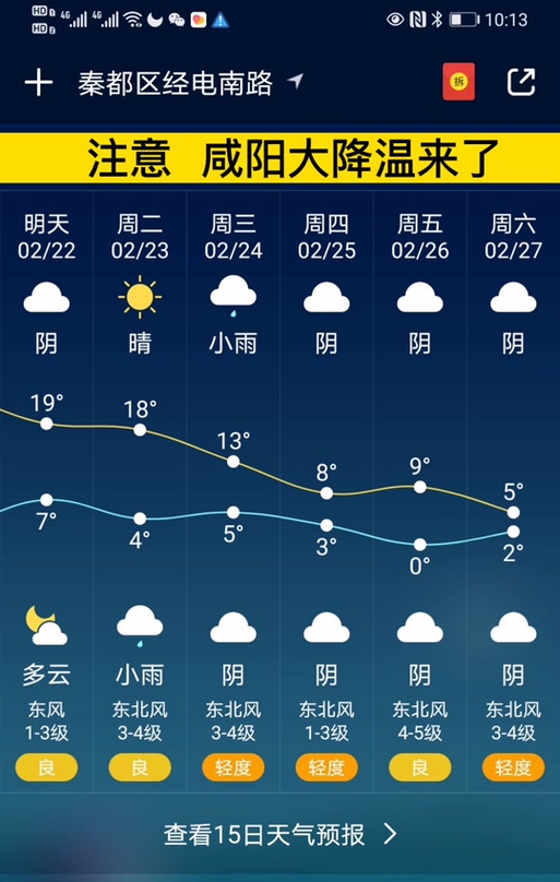 咸阳机场今日天气