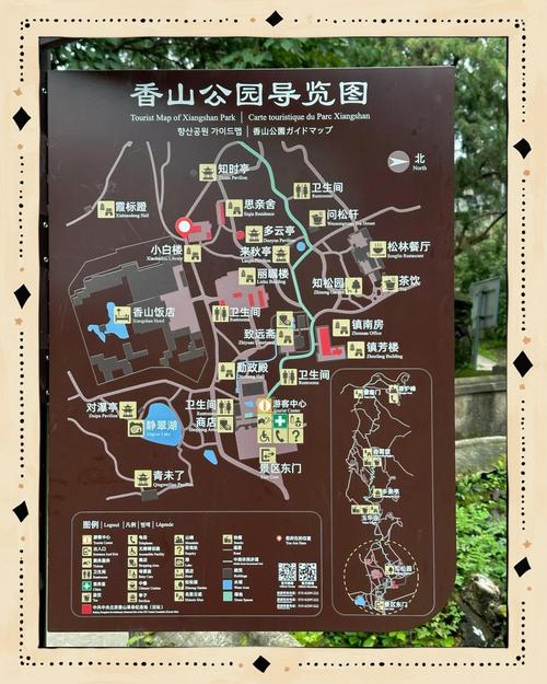 香山公园旅游路线图(香山公园游玩攻略地图)